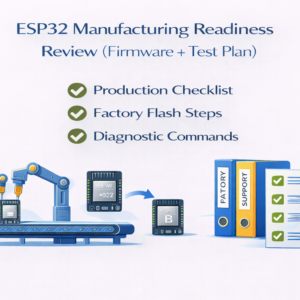 ESP32 Manufacturing Readiness Review (Firmware + Test Plan)